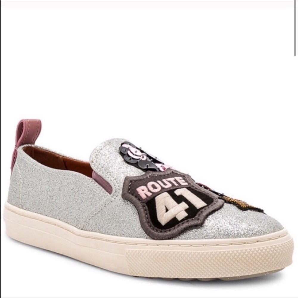 Coach Cherry Patch Silver Glitter Slipon Sneaker - image 5